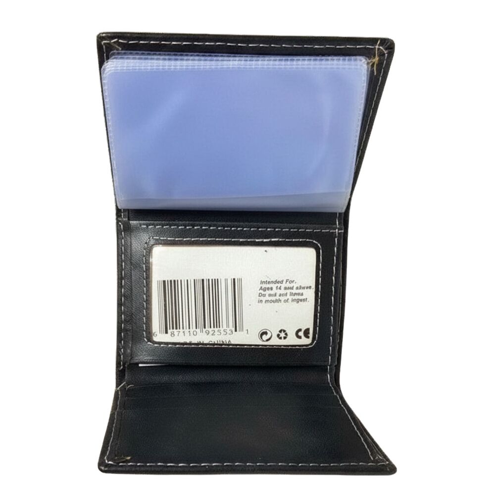 NWT Y2K True Gear Men's Black Leather Tri Fold Wallet ID Window New